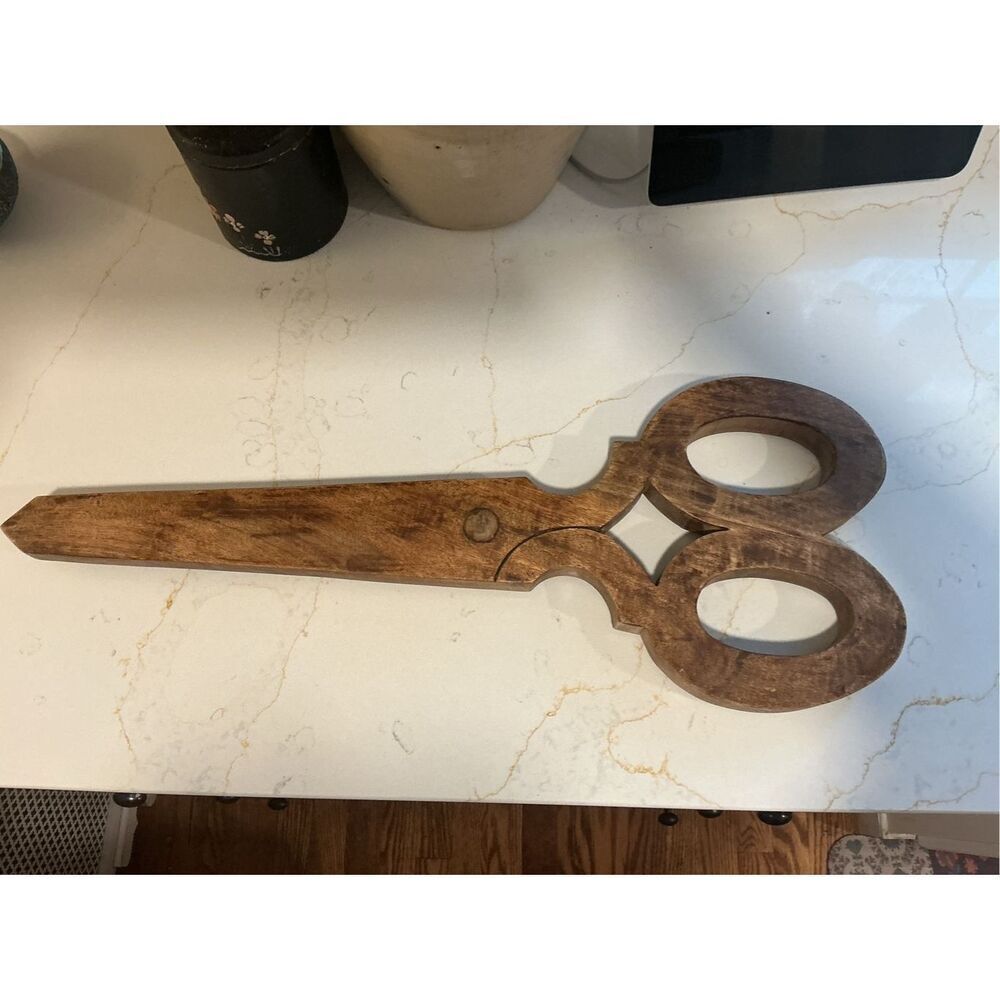 Decorative Oversized Wooden Scissors Wall Decor 24” L Hair Stylist